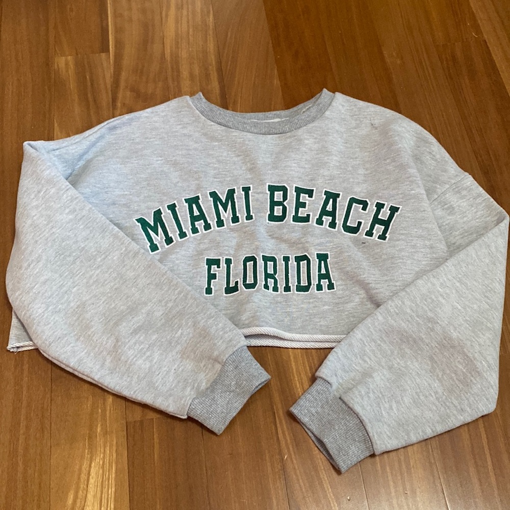cropped miami beach sweatshirt